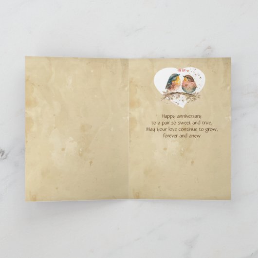 Leuk Jubileum voor Both Love bird Humor Kaart (Binnen)