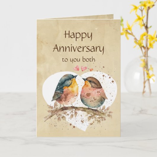 Leuk Jubileum voor Both Love bird Humor Kaart (Gele Bloem)