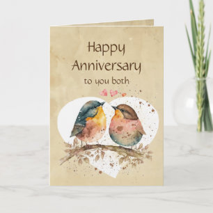 Leuk Jubileum voor Both Love bird Humor Kaart
