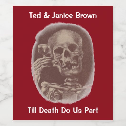 Leuk Jubileum Wijnlabel tot de dood ons scheiden Wijn Etiket (Enkel label)