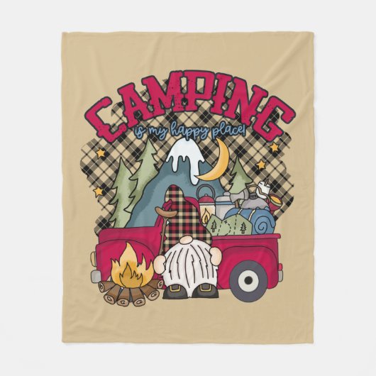 leuk kampeerterrein fleece deken (Voorkant)