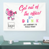 Leuk Kantoor Team Builing Sport Cartoon Pickleball Spandoek (Beurs)