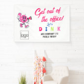 Leuk Kantoor Team Builing Sport Cartoon Pickleball Spandoek (Insitu)