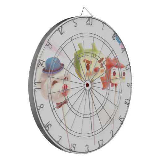 Leuk karakter taart Poppen Dartbord (Voorkant Links)