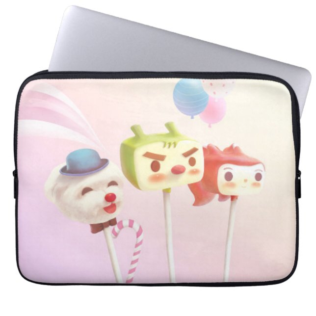 Leuk karakter taart Poppen Laptop Sleeve (Voorkant)
