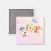 Leuk karakter taart Poppen Magneet (Voorkant / Achterkant)