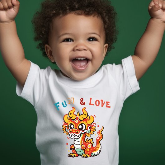 Leuk Karton Draak Chinees Nieuwjaar Fu Kinder Gift Kinder Shirts