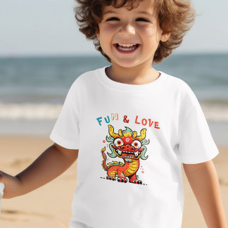 Leuk Karton Draak Chinees Nieuwjaar FU Kinder Gift Kinder Shirts