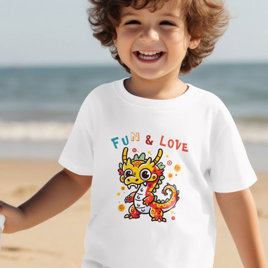 Leuk Karton Draak Chinees Nieuwjaar Fu Kinder Gift Kinder Shirts
