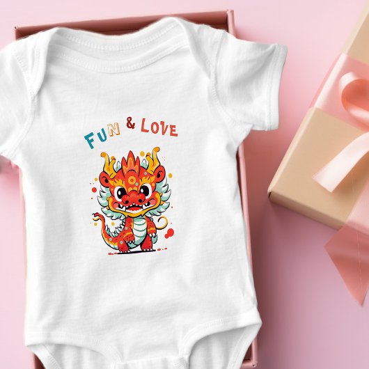 Leuk Karton Draak Chinees Nieuwjaar Fu Kinder Gift Romper