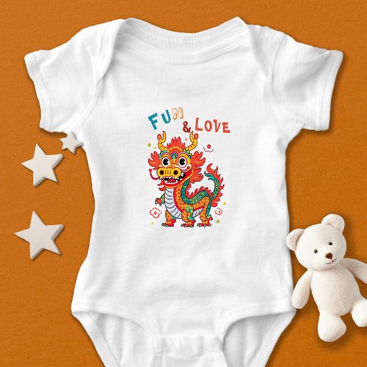 Leuk Karton Draak Chinees Nieuwjaar Fu Kinder Gift Romper