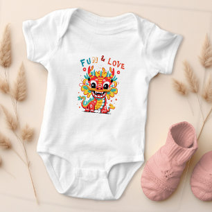 Leuk Karton Draak Chinees Nieuwjaar Fu Kinder Gift Romper