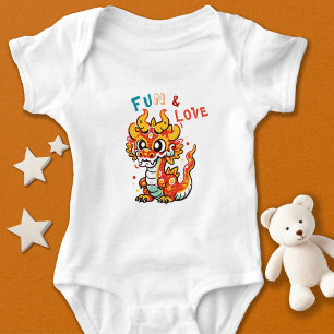 Leuk Karton Draak Chinees Nieuwjaar Fu Kinder Gift Romper