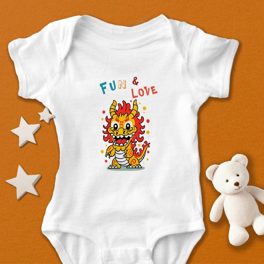 Leuk Karton Draak Chinees Nieuwjaar Fu Kinder Gift Romper