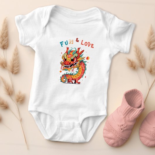 Leuk Karton Draak Chinees Nieuwjaar Fu Kinder Gift Romper