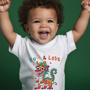 Leuk Karton Draak Chinees Nieuwjaar Fu Kinder Gift Shirts