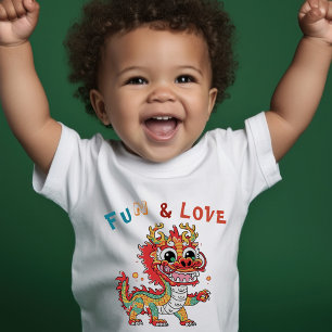 Leuk Karton Draak Chinees Nieuwjaar Fu Kinder Gift Shirts