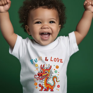 Leuk Karton Draak Chinees Nieuwjaar Fu Kinder Gift Shirts