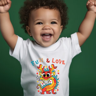 Leuk Karton Draak Chinees Nieuwjaar Fu Kinder Gift Shirts