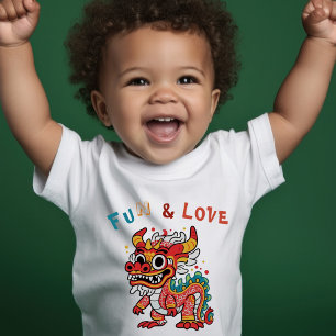 Leuk Karton Draak Chinees Nieuwjaar Fu Kinder Gift Shirts
