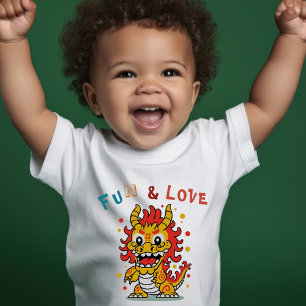 Leuk Karton Draak Chinees Nieuwjaar Fu Kinder Gift Shirts