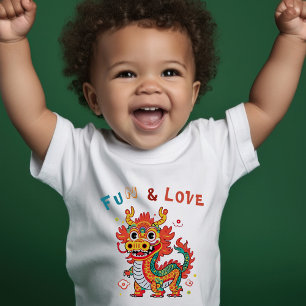 Leuk Karton Draak Chinees Nieuwjaar Fu Kinder Gift Shirts