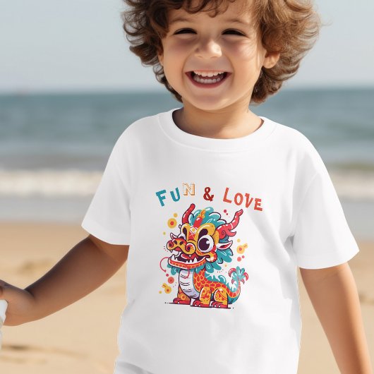 Leuk Karton Draak Chinees Nieuwjaar Fu Kinder Gift Shirts