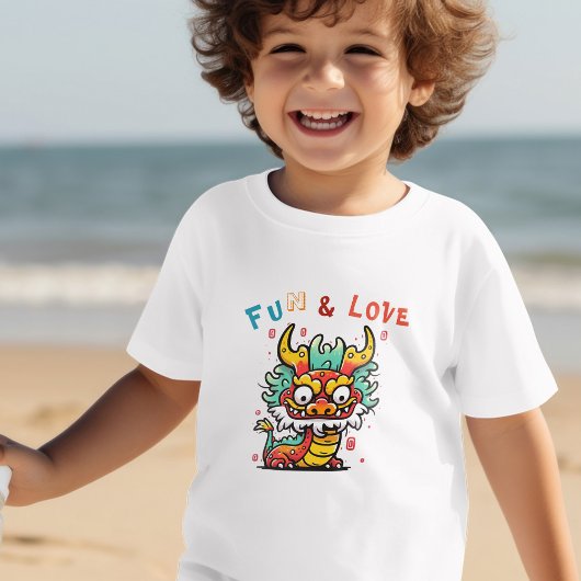 Leuk Karton Draak Chinees Nieuwjaar Fu Kinder Gift Shirts