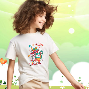 Leuk Karton Draak Chinees Nieuwjaar Fu Kinder Gift T-shirt