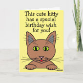 Leuk Kat Grappige Pun Verjaardag Kaart (Voorkant)