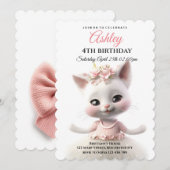 Leuk Kat in roze jurk Kaart (Voorkant / Achterkant)