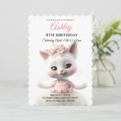 Leuk Kat in roze jurk Kaart (Staand voorkant)