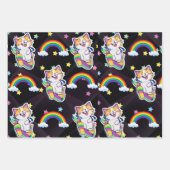 Leuk kat inpakpapier Regenboog en kleurrijke vlek (Voorkant)