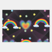 Leuk kat inpakpapier Regenboog en kleurrijke vlek Vel (Voorkant 2)