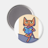 Leuk kat lezen boek magneet (Voorkant / Achterkant)