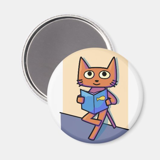 Leuk kat lezen boek magneet (Voorkant / Achterkant)