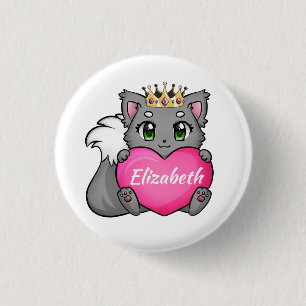 Leuk Kat Naam Tag Button Pin