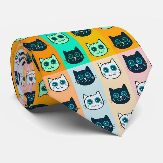 Leuk kattencadeau voor kattenliefhebbers stropdas (Opgerold)