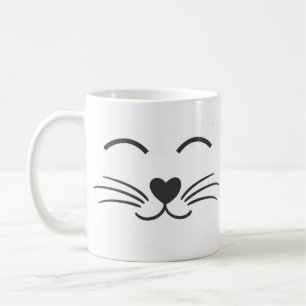 Leuk kattengezicht met wiskers koffiemok