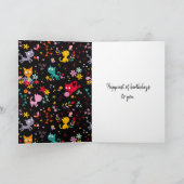 Leuk kattenontwerp met rits voor verjaardag kaart (Binnen)