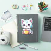 Leuk Kawaii Kat Gezicht | Sweet Cat Embleem Sticker (iPad Cover)
