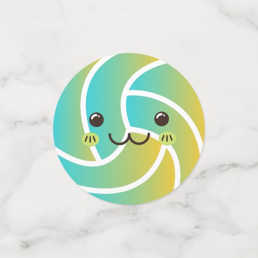 Leuk Kawaii Volleybal Ball Gradient Schattige Part Confetti (Kleine voorkant)
