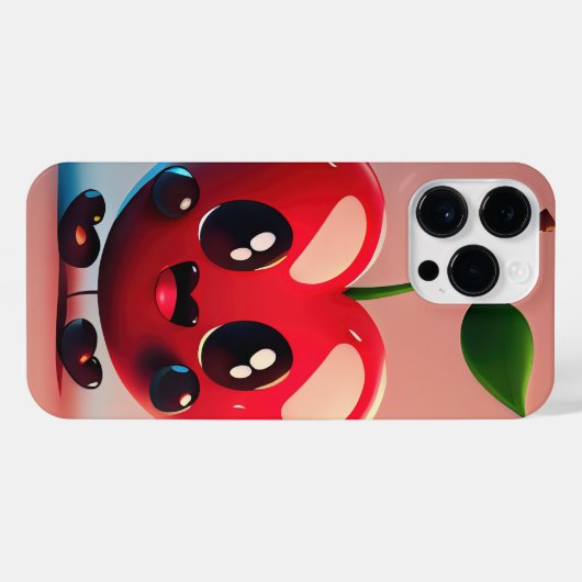 Leuk kersenmonster iPhone hoesje (Achterkant horizontaal)
