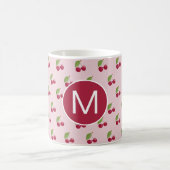 Leuk Kersenpatroon Persoonlijk Monogram Koffiemok (Center)