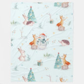 Leuk kerst dieren patroon fleece deken (Voorkant)