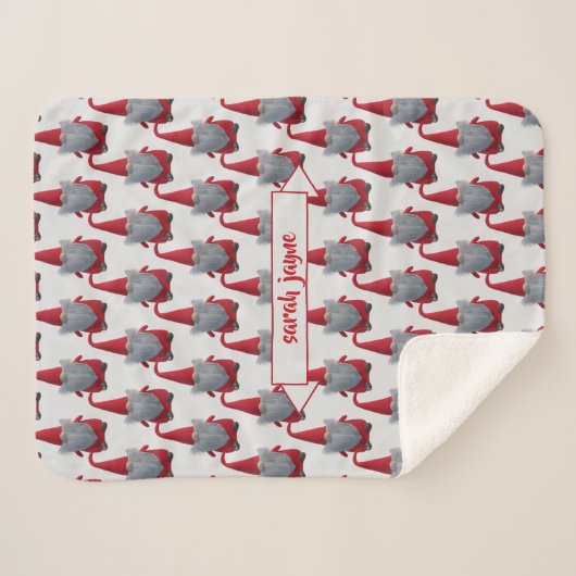 Leuk Kerst Gnome Pattern Gepersonaliseerde Kindere Sherpa Deken (Voorkant (horizontaal))