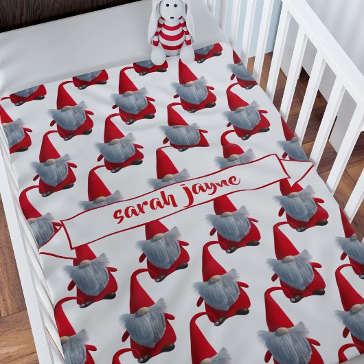 Leuk Kerst Gnome Pattern Gepersonaliseerde Kindere Sherpa Deken