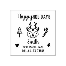 Leuk Kerst Hand-getrokken rendier retour adres