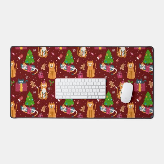 Leuk kerst katten patroon bureaumat (Keyboard & Muis)