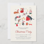 Leuk Kerst Katten Vakantie Party Kaart (Voorkant)